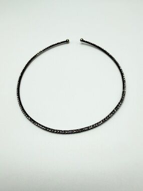 Minimalist Open Choker Necklace - Black
